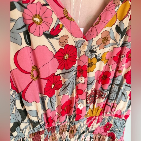 NWT baltic born Aliyah Midi Dress size small smocked flutter sleeve floral - Picture 4 of 10